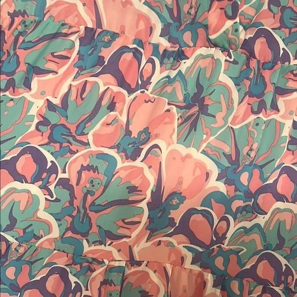 Floral Pink and Blue Maxi Dress - Picture 7 of 8